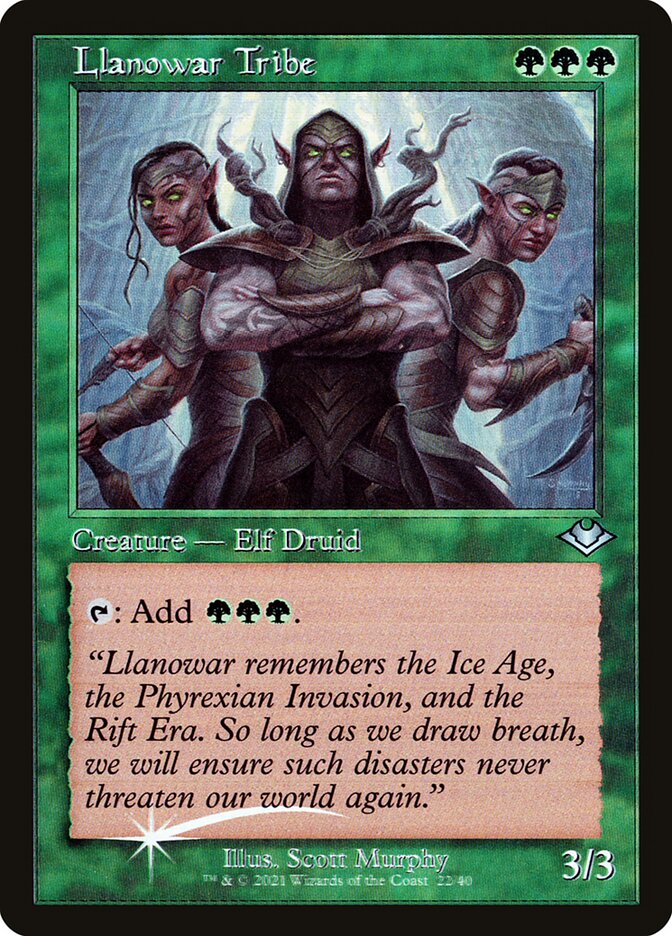 Llanowar Tribe (Retro Frame) (Foil Etched)