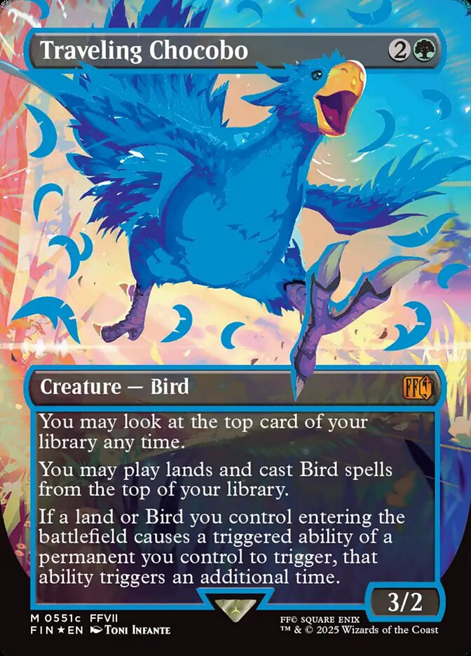 Traveling Chocobo (Borderless) (Neon Ink Blue) 