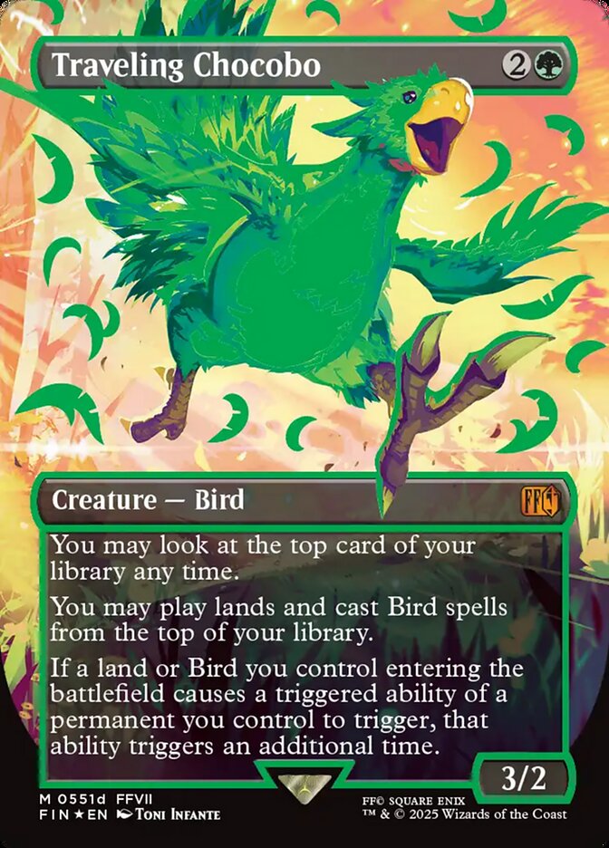 Traveling Chocobo (Borderless) (Neon Ink Green) 