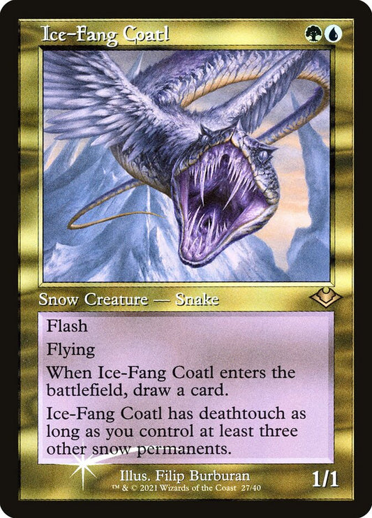 Ice-Fang Coatl (Retro Frame) (Foil Etched)