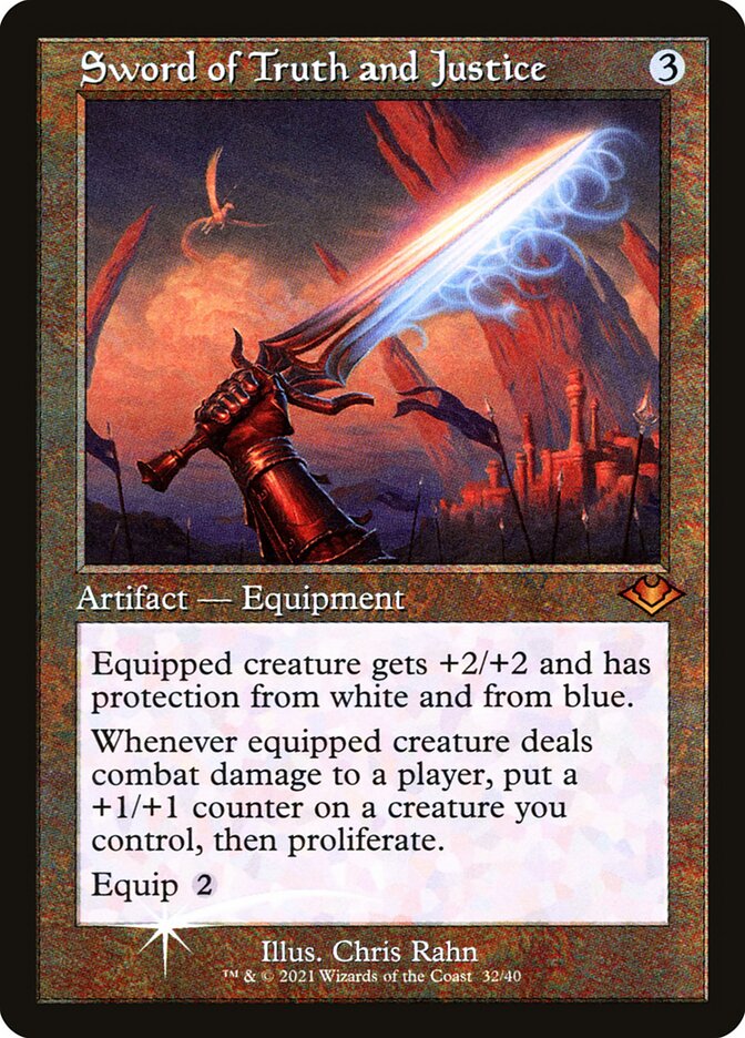 Sword of Truth and Justice (Retro Frame) (Foil Etched)
