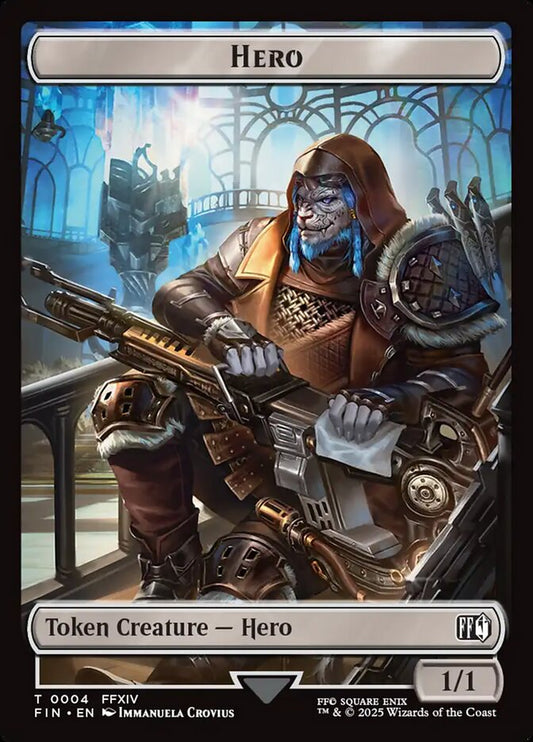 Hero (0004) // Wizard (0015) Double-Sided Token 