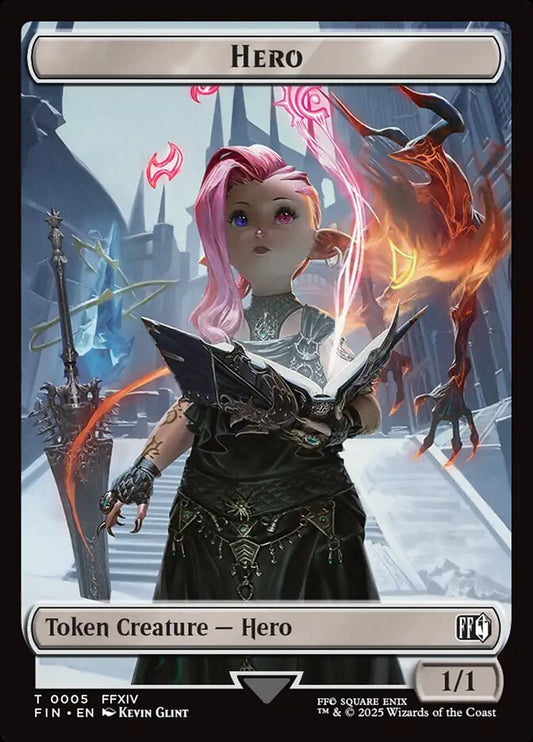 Hero (0005) // Wizard (0015) Double-Sided Token 