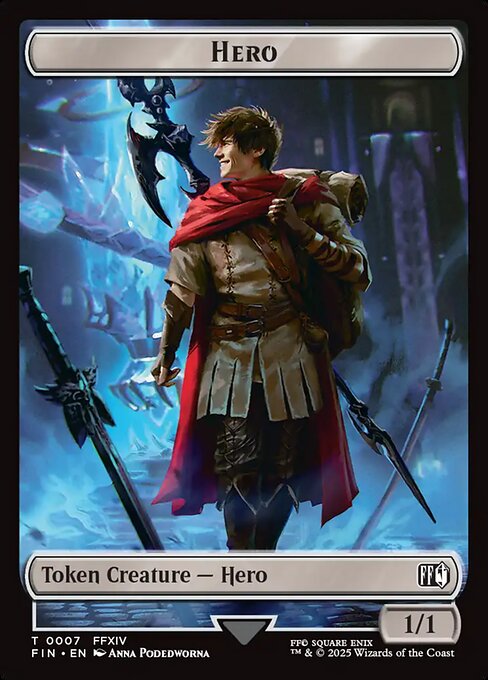 Hero (0007) // Wizard (0015) Double-Sided Token 